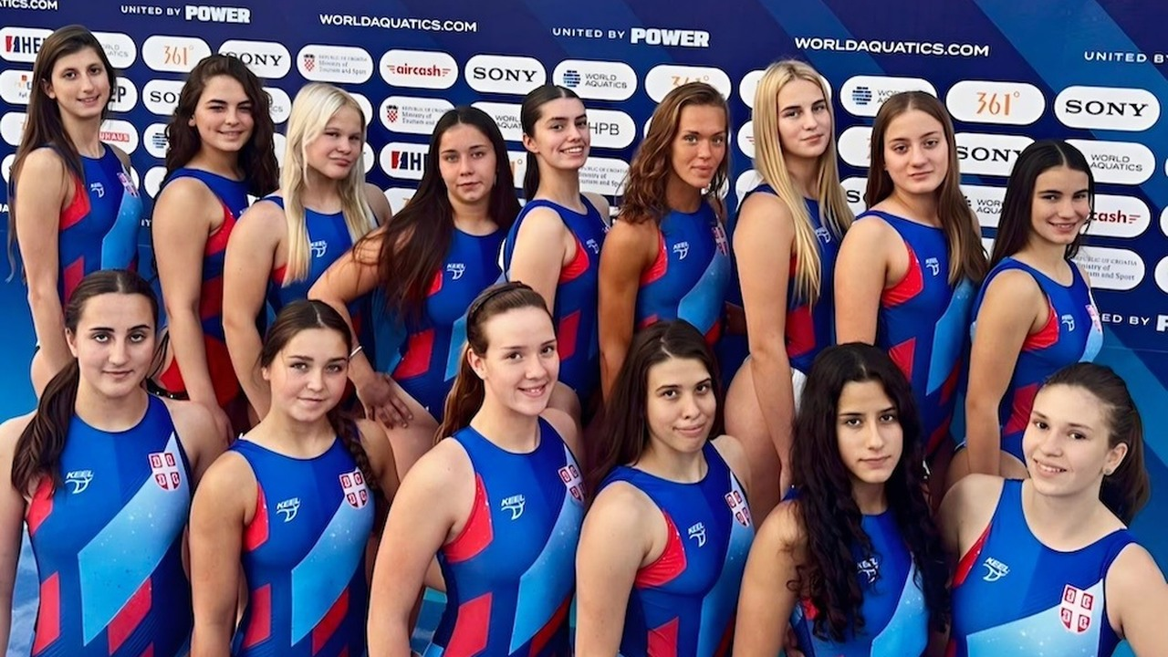 Serbia U16 women beat Brazil at the water polo worlds